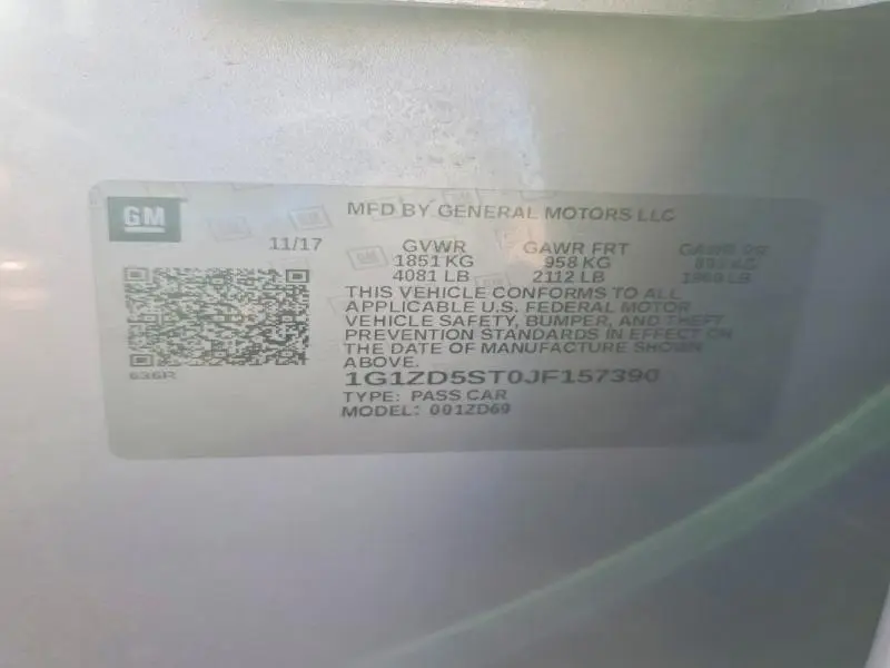 2018 CHEVROLET MALIBU LT  