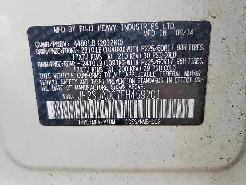 2015 SUBARU FORESTER 2.5I PREMIUM  