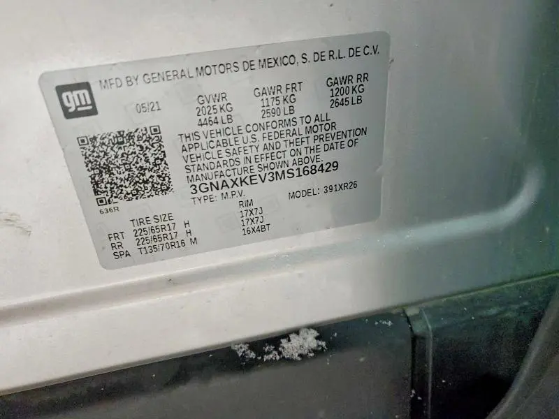 2021 CHEVROLET EQUINOX LT  