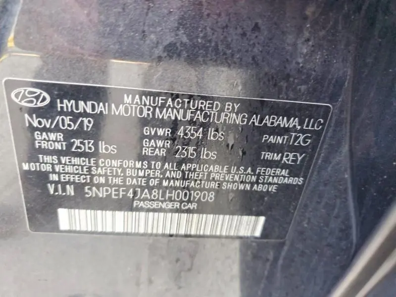 2020 HYUNDAI SONATA SEL  