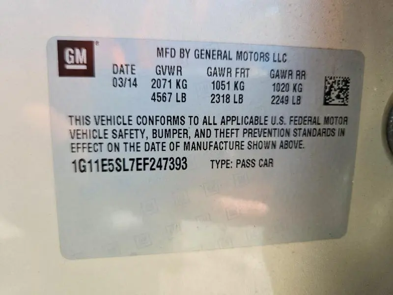 2014 CHEVROLET MALIBU 2LT  
