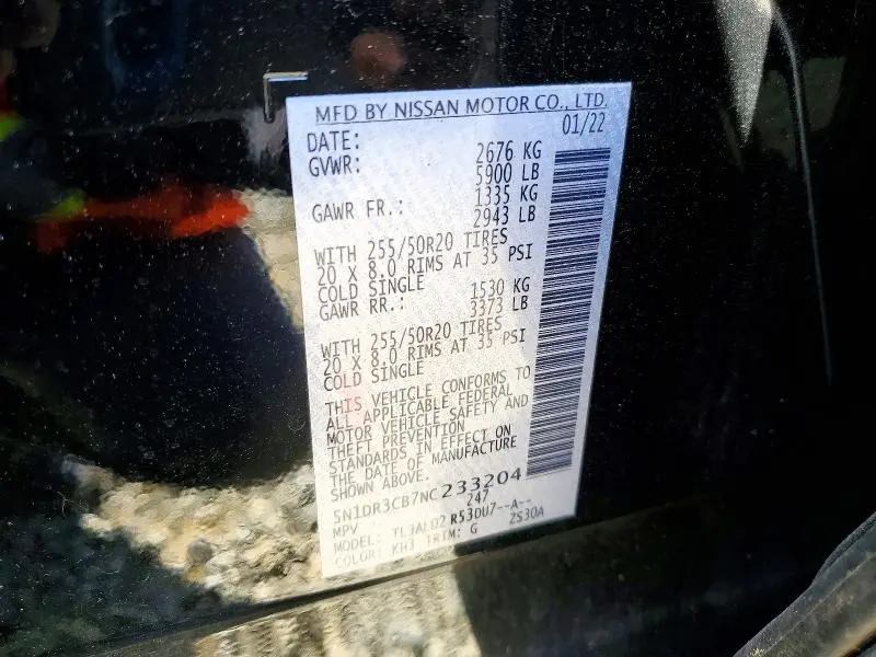 2022 NISSAN PATHFINDER SL  