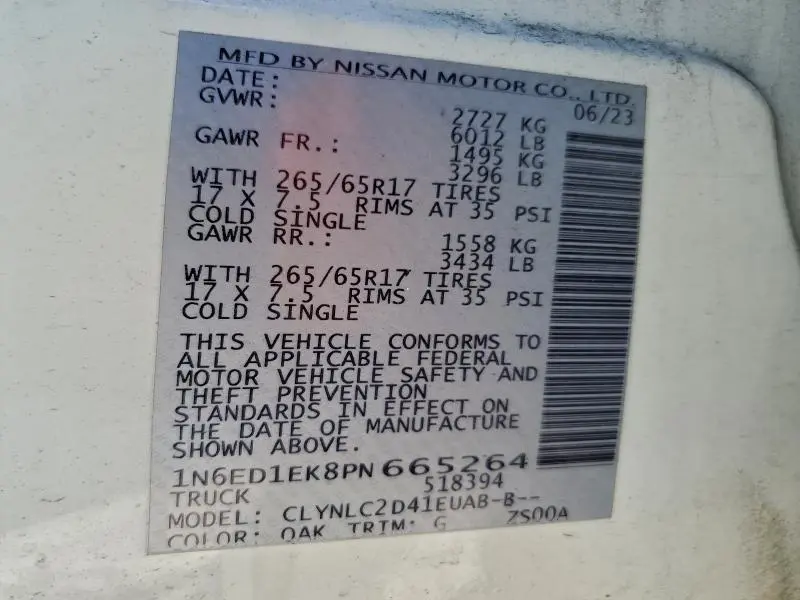 2023 NISSAN FRONTIER S  