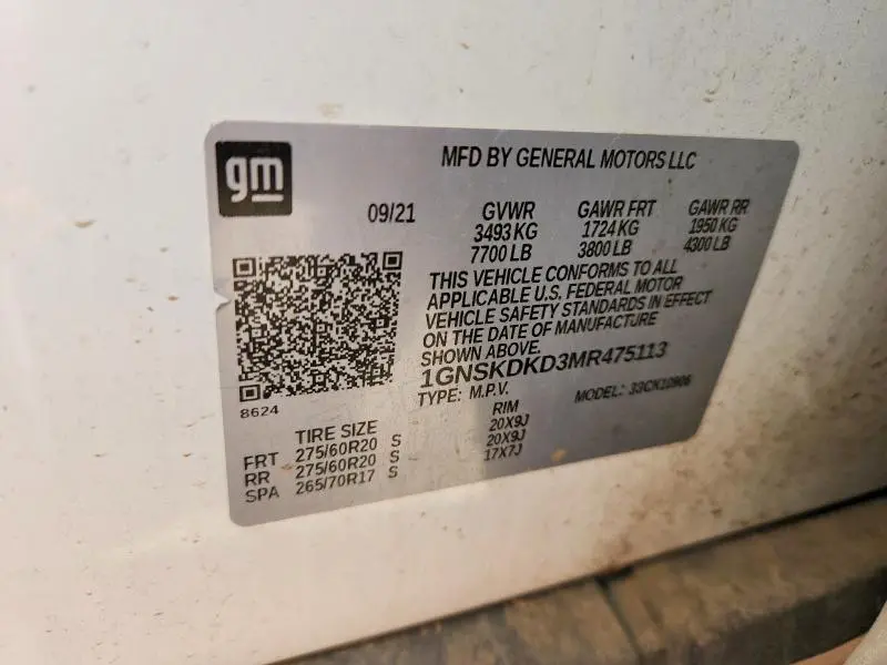 2021 CHEVROLET SUBURBAN K1500 Z71  