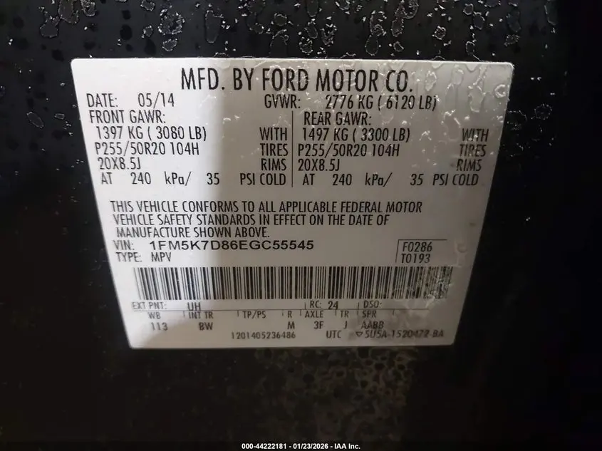2014 FORD EXPLORER XLT