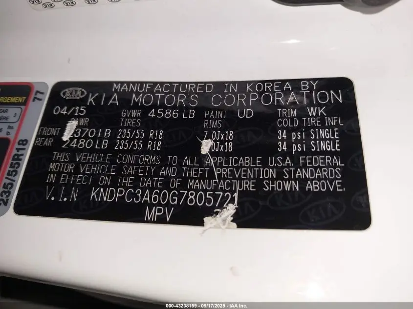 2016 KIA SPORTAGE SX