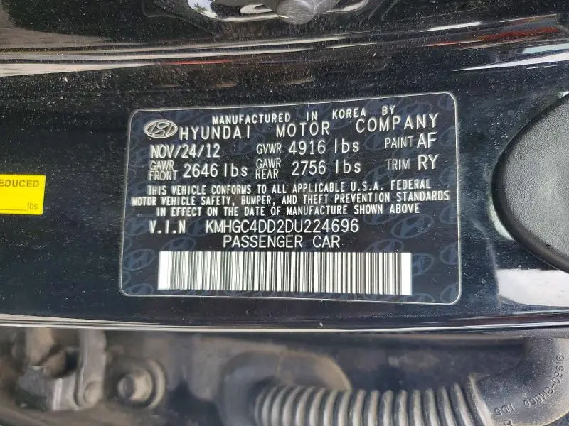 2013 HYUNDAI GENESIS 3.8L  