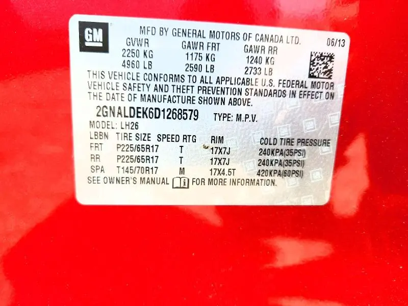 2013 CHEVROLET EQUINOX LT  