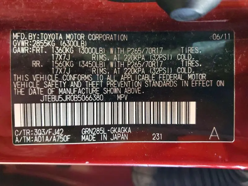 2011 TOYOTA 4RUNNER   