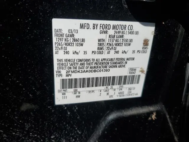 2013 FORD EDGE SPORT  