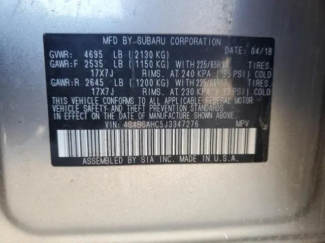 2018 SUBARU OUTBACK 2.5I PREMIUM  