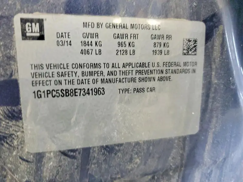 2014 CHEVROLET CRUZE LT  