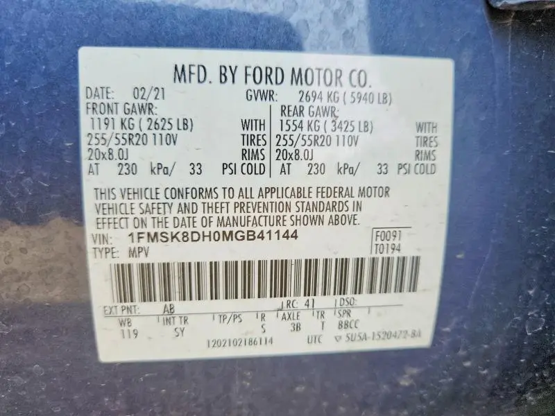 2021 FORD EXPLORER XLT  