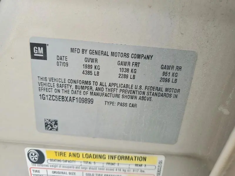 2010 CHEVROLET MALIBU 1LT  