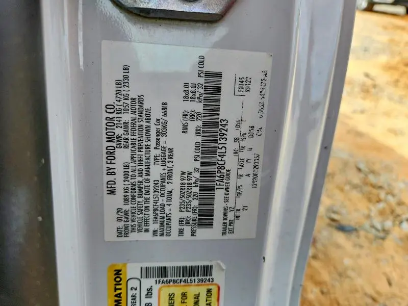 2020 FORD MUSTANG GT  