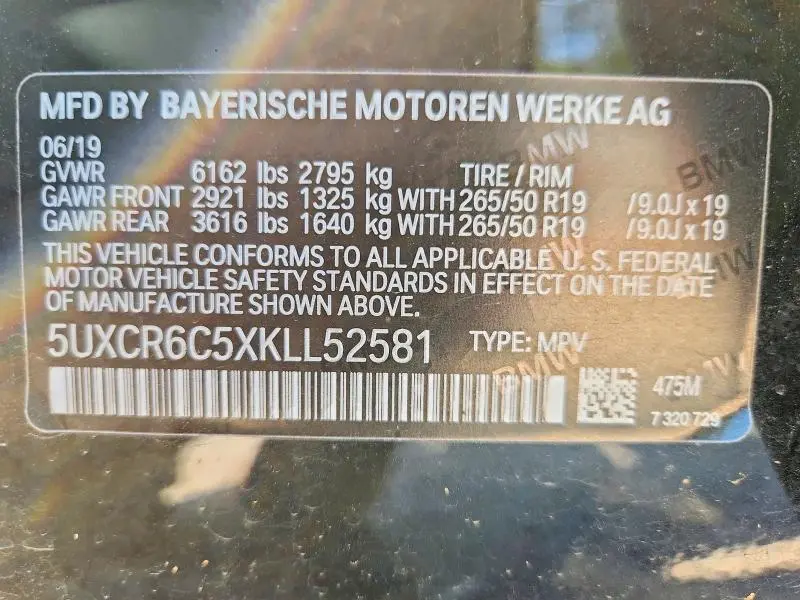 2019 BMW X5 XDRIVE40I  