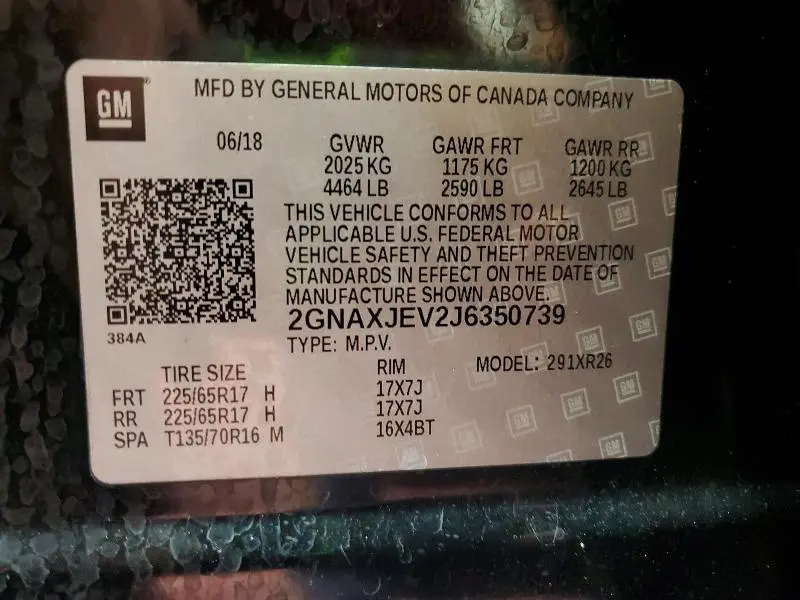 2018 CHEVROLET EQUINOX LT  