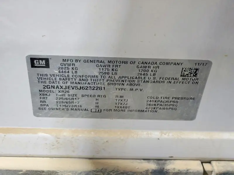 2018 CHEVROLET EQUINOX LT  