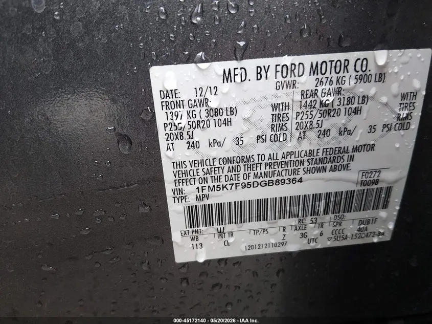 2013 FORD EXPLORER LIMITED