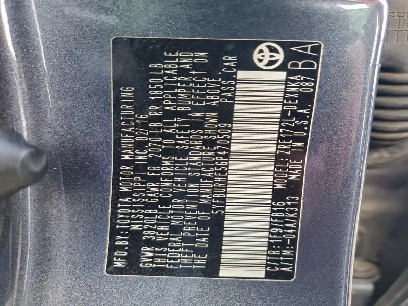 2016 TOYOTA COROLLA LE  