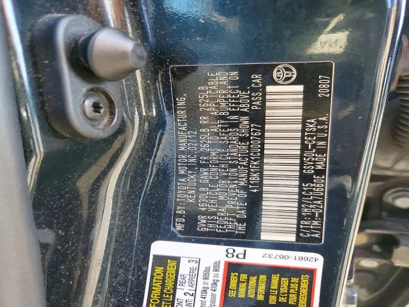 2012 TOYOTA CAMRY SE V6  