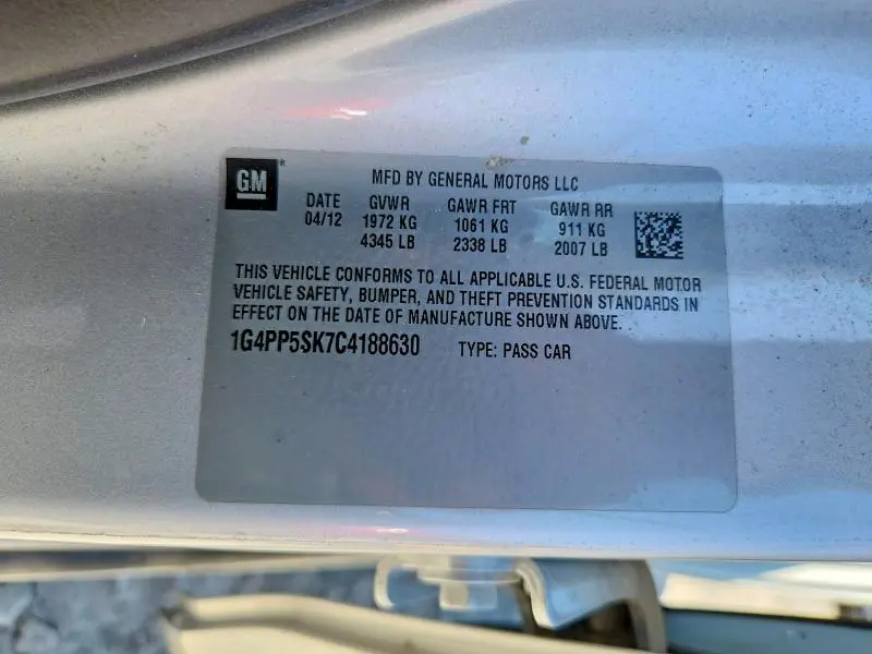 2012 BUICK VERANO   