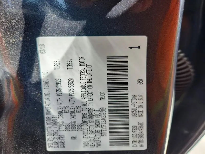 2018 TOYOTA TUNDRA CREWMAX SR5  