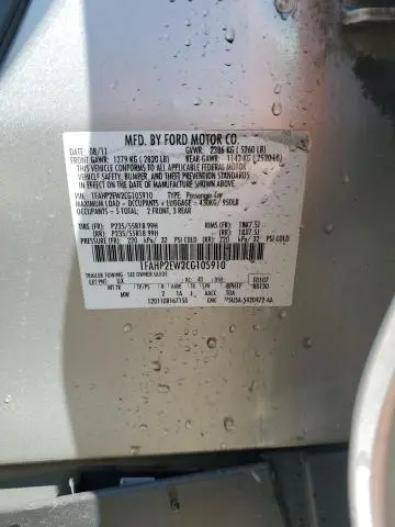 2012 FORD TAURUS SEL  