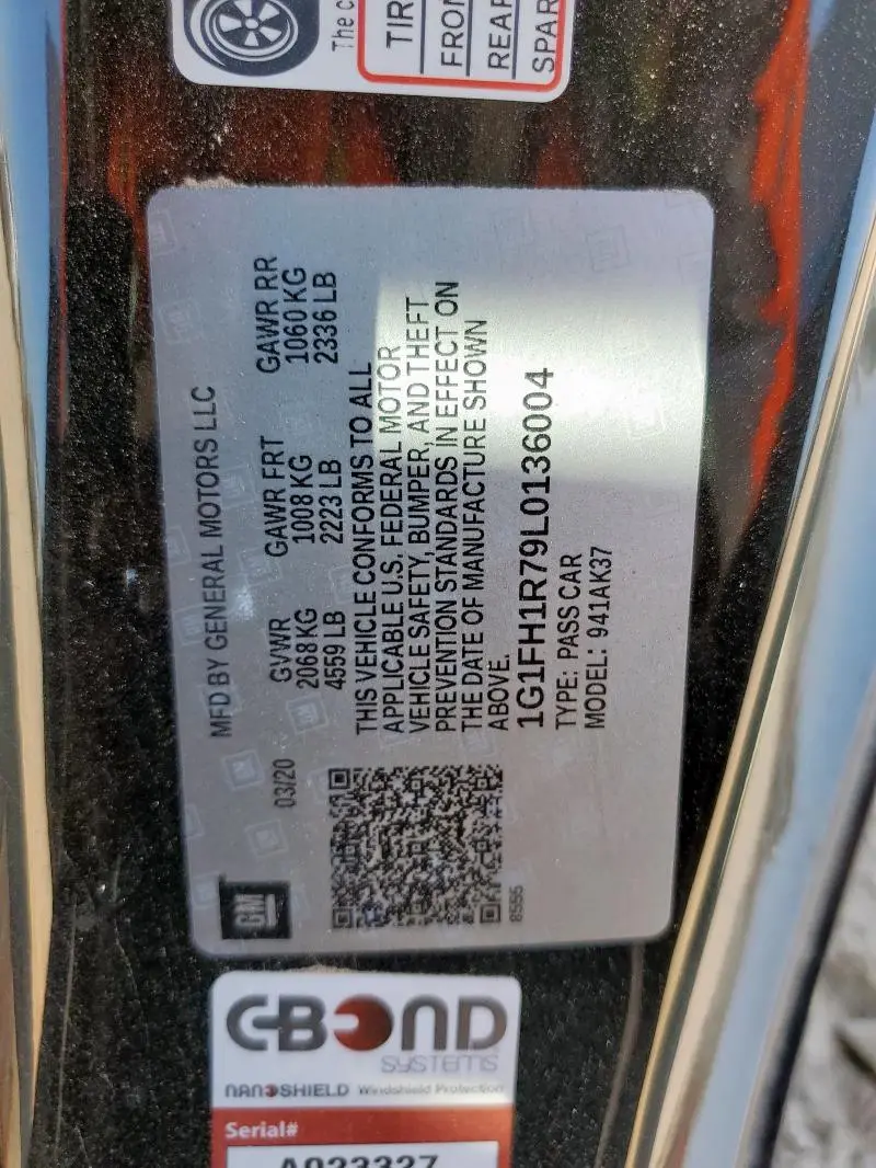 2020 CHEVROLET CAMARO SS  