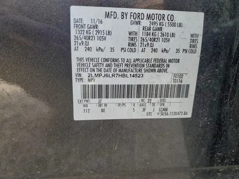 2017 LINCOLN MKX RESERVE  