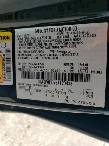 2014 FORD FUSION SE  