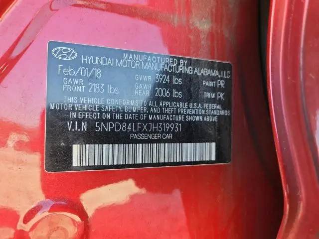2018 HYUNDAI ELANTRA SEL  