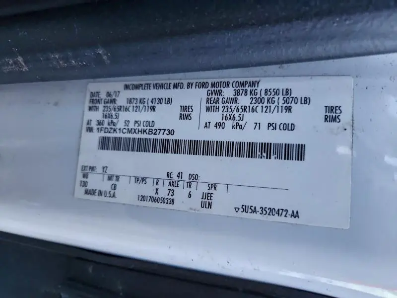 2017 FORD TRANSIT T-150  