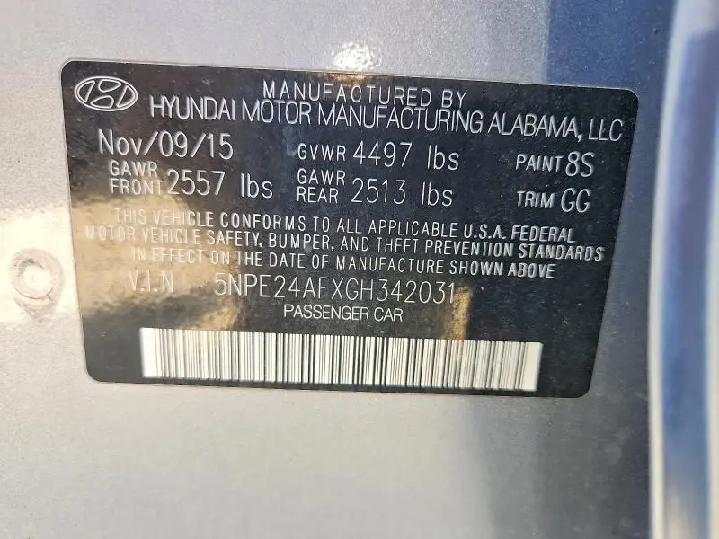2016 HYUNDAI SONATA SE  