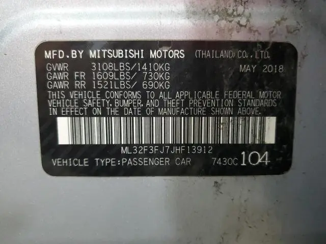 2018 MITSUBISHI MIRAGE G4 ES  