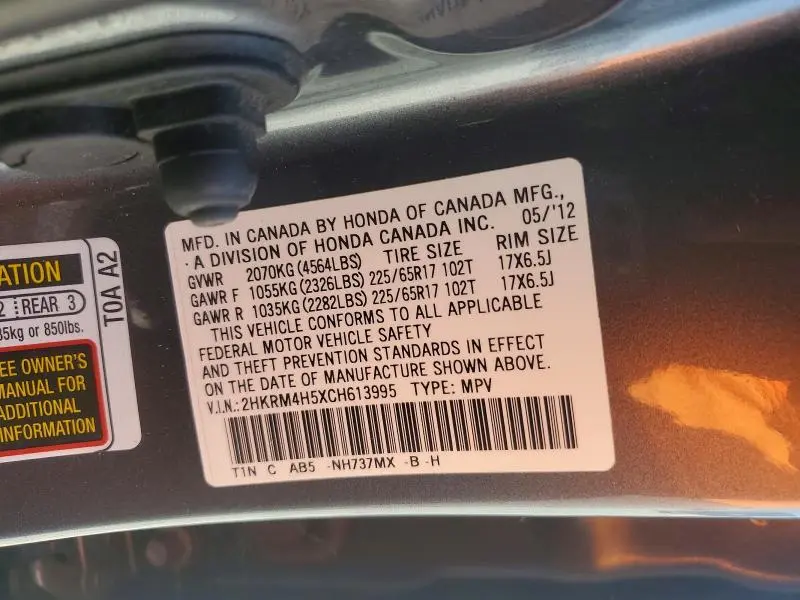 2012 HONDA CR-V EX  