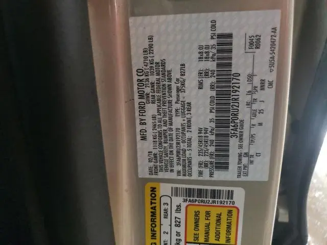 2018 FORD FUSION TITANIUM/PLATINUM HEV