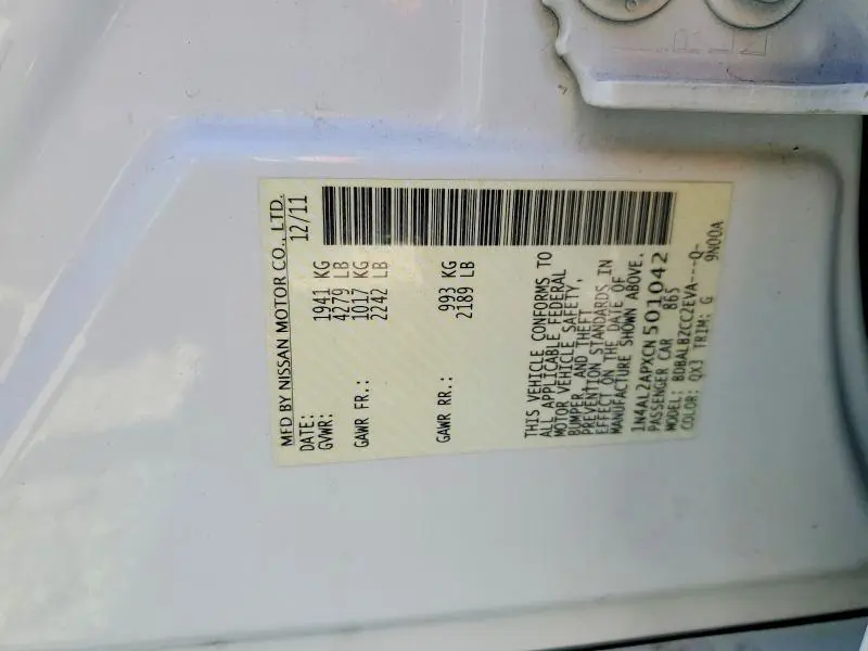 2012 NISSAN ALTIMA 2.5  