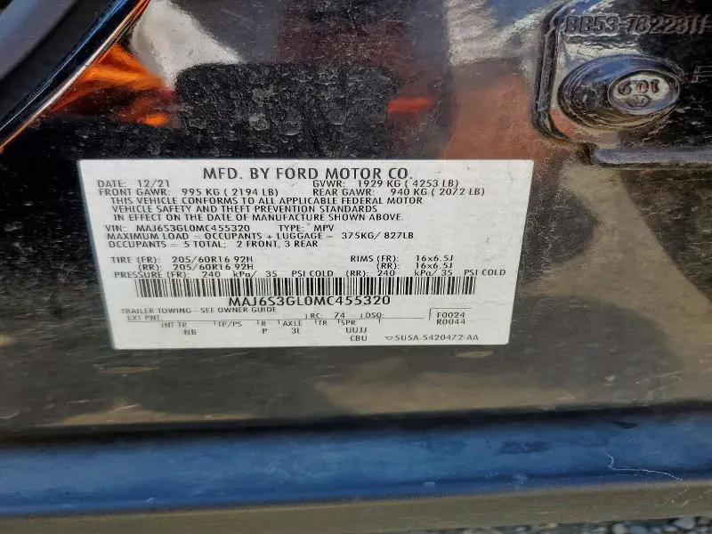 2021 FORD ECOSPORT SE  