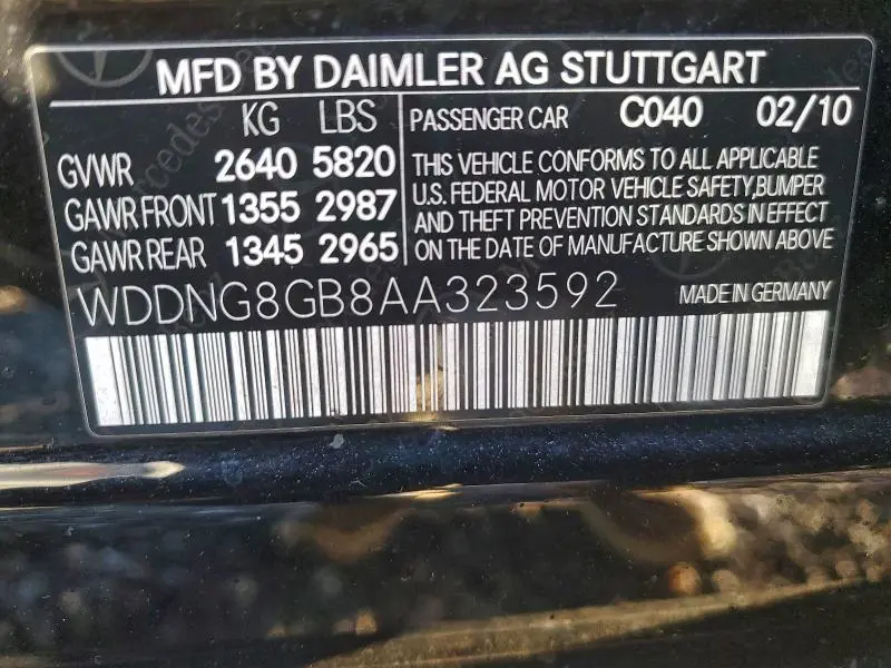 2010 MERCEDES-BENZ S 550 4MATIC  