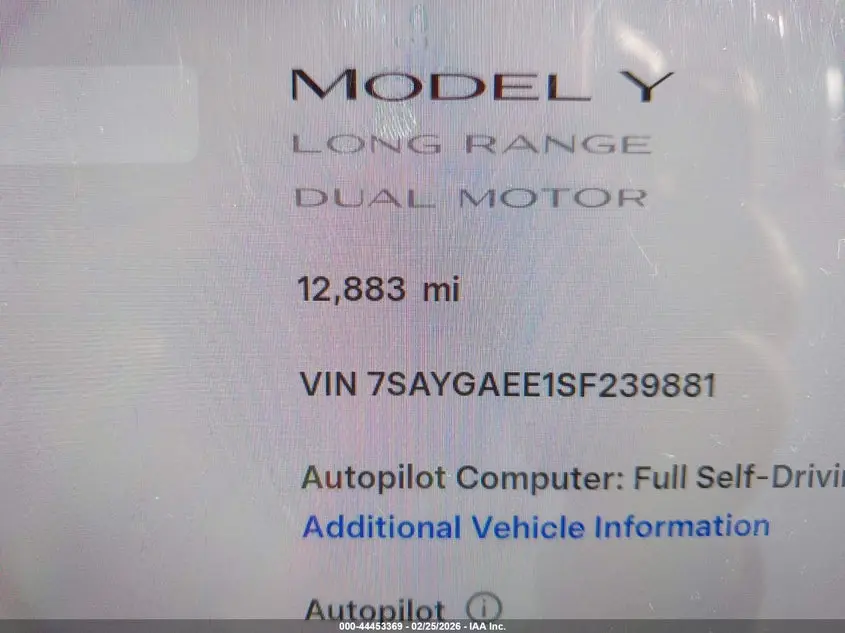 2025 TESLA MODEL Y LONG RANGE DUAL MOTOR ALL-WHEEL DRIVE
