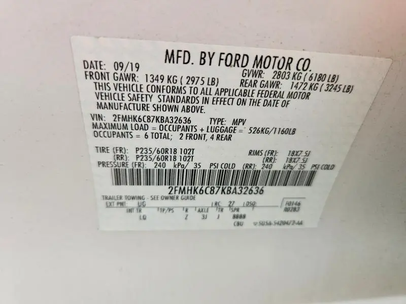 2019 FORD FLEX SEL  