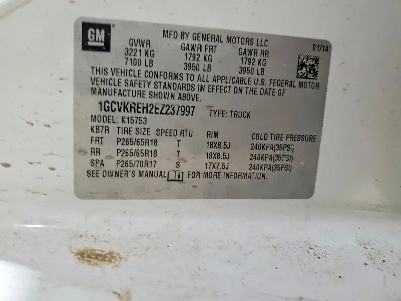 2014 CHEVROLET SILVERADO K1500 LT  