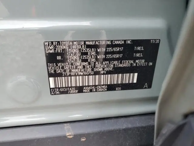 2021 TOYOTA RAV4 XLE  