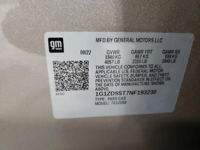 2022 CHEVROLET MALIBU LT  