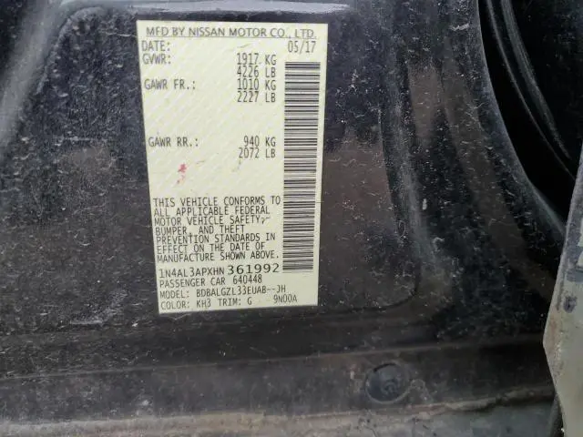 2017 NISSAN ALTIMA 2.5  