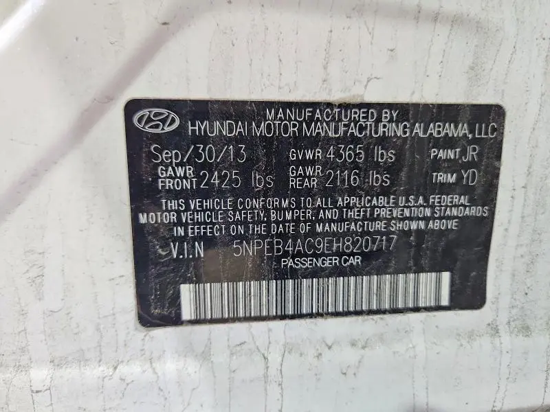 2014 HYUNDAI SONATA GLS  