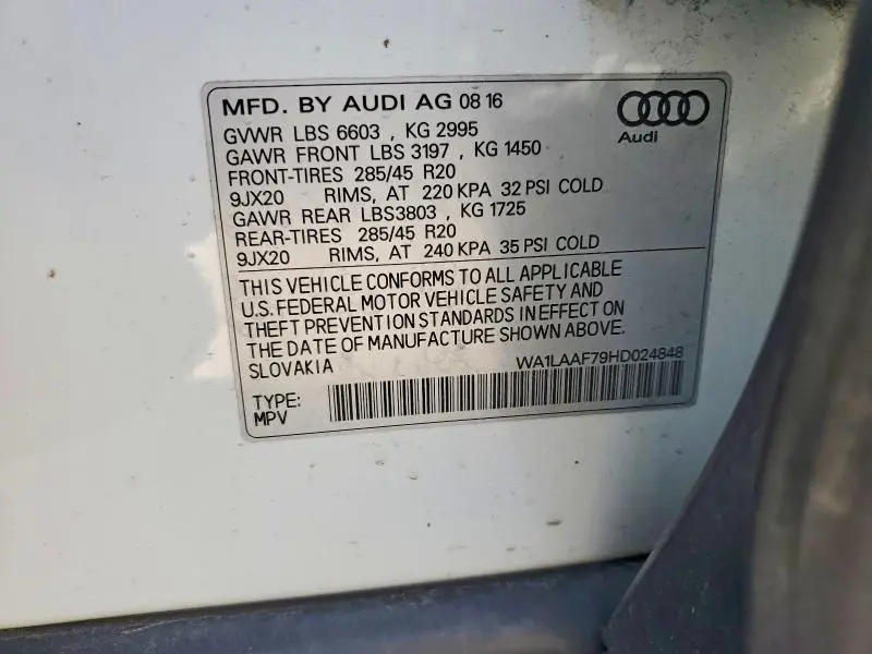 2017 AUDI Q7 PREMIUM PLUS  