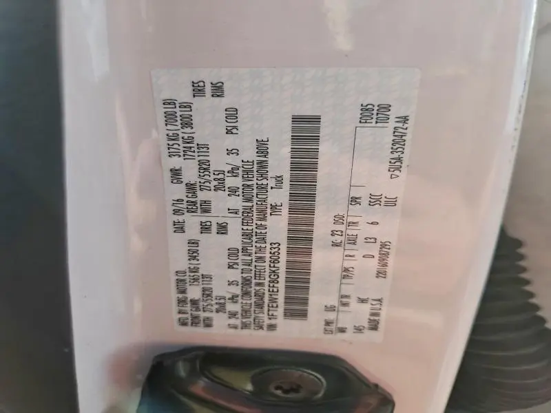 2016 FORD F150 SUPERCREW  