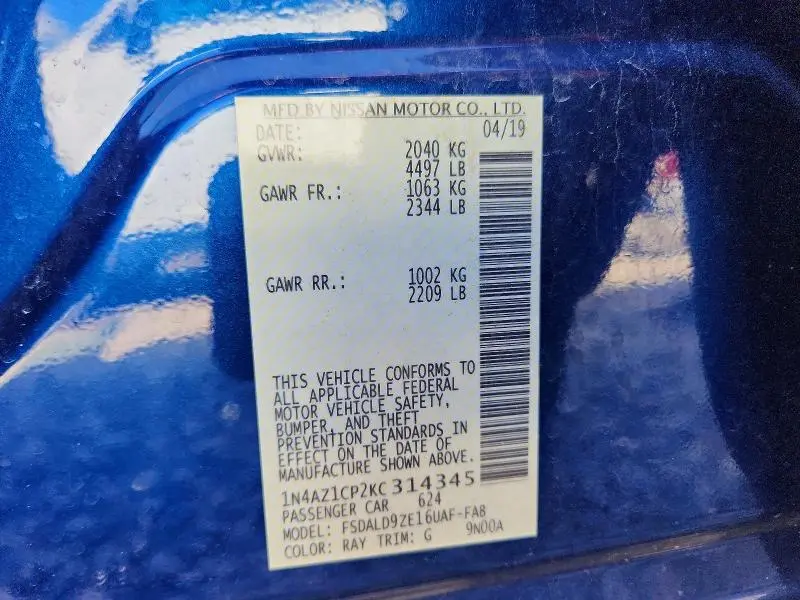 2019 NISSAN LEAF SV  